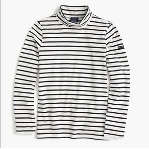 Saint James for J.Crew Black and White Striped Turtleneck, Size M